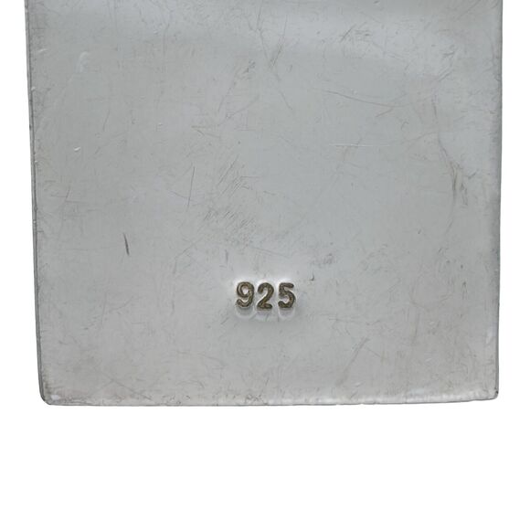 Estate Sterling Silver 925 Rectangular Red Jasper Pendant - Picture 3 of 14